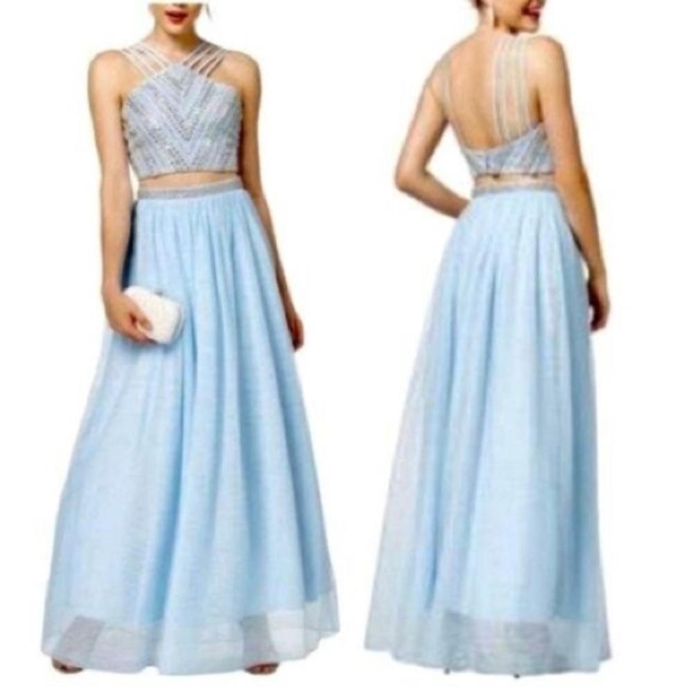 top only SAY YES YO THE PROM Embellished Crop Top NWOT